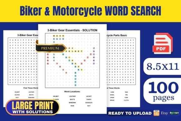 Biker Motorcycle Lovers Word Search – A Unique Blend of Passion and Puzzles