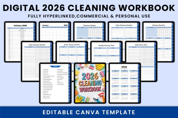 Digital 2026 Cleaning Workbook: A Practical Guide to Building Consistent Routines