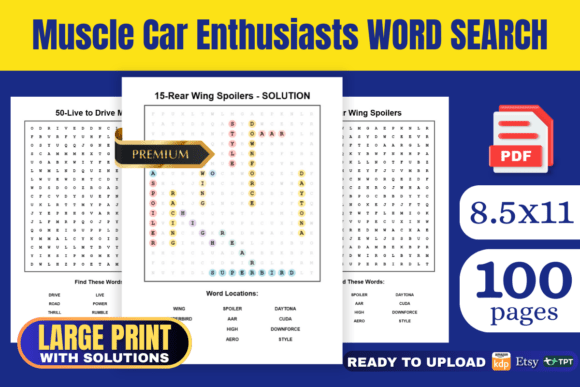 Muscle Car Enthusiasts Word Search KDP: Puzzles That Roar